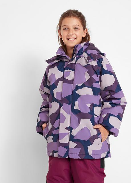Giacca da sci trendy in fantasia camouflage - Prugna fantasia