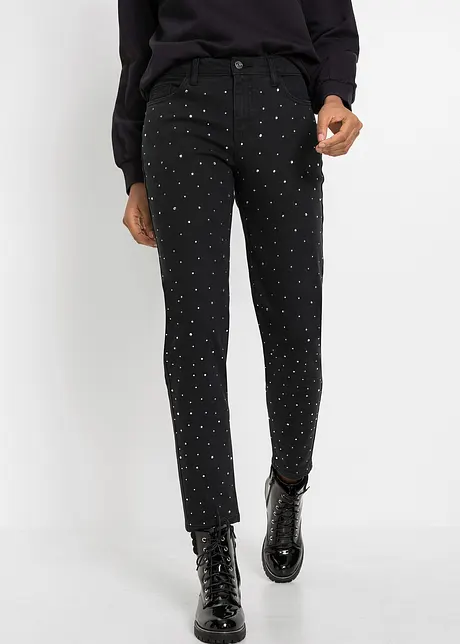 Pantaloni elasticizzati con strass, RAINBOW