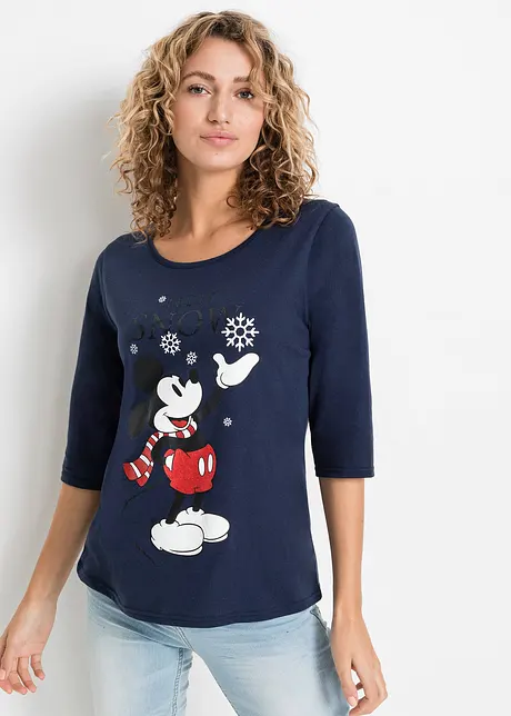 Maglia con stampa Mickey Mouse e maniche a 3/4, Disney