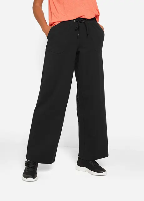 Pantaloni da jogging in cotone, wide leg, bonprix