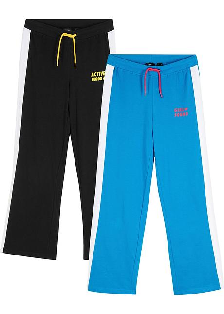 Pantaloni sportivi (pacco da 2) - Nero / blu Capri / bianco