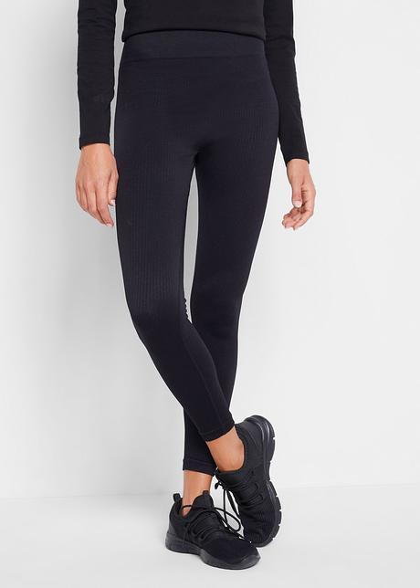 Leggings sportivi senza cuciture con effetto modellante - Nero