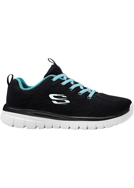 Colorate e trendy: le sneaker della Skechers con memory foam - Nero /  turchese