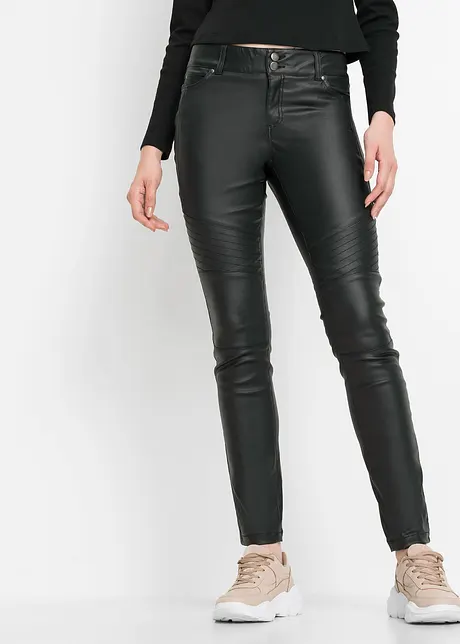 Pantaloni in similpelle stile biker, bonprix