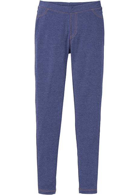 Leggings trendy con tasche posteriori - Blu jeans melange