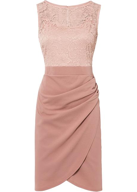 Abito elegante con bel pizzo - Rosa