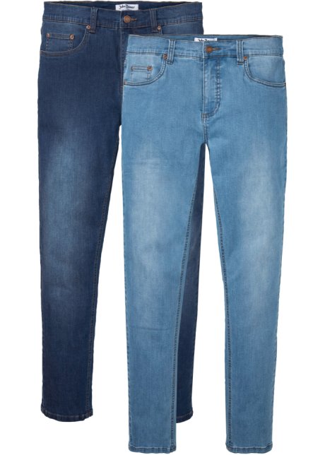 Jeans classic fit tapered Blu Bonprix Uomo Abbigliamento Pantaloni e jeans Jeans Jeans affosulati pacco da 2 