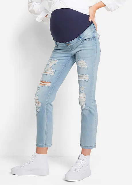 Jeans prémaman cropped strappati, bonprix