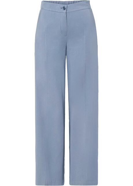 Pantaloni ricchi di fascino con gambe larghe e tasche decorative dietro -  Blu fumé