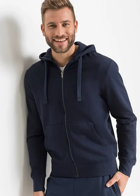 Felpa con zip e cappuccio (pacco da 2), bonprix
