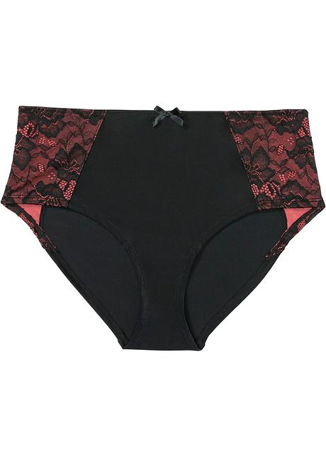 Culotte a vita alta elegante - Nero / corallo