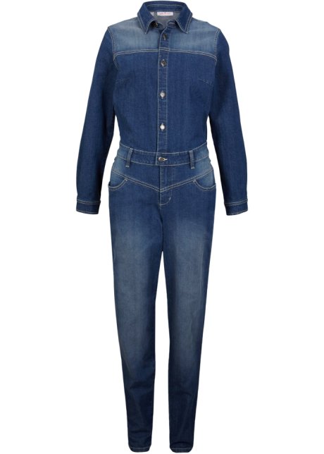 Bonprix Donna Abbigliamento Tute e salopette Salopette Blu Tuta in jeans elasticizzata 