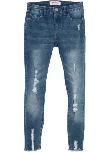 Blu Jeans skinny effetto usato Bonprix Bambina Abbigliamento Pantaloni e jeans Jeans Jeans skinny 
