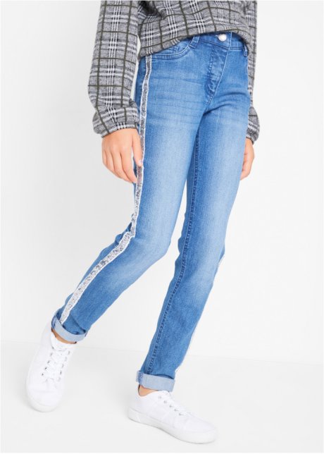 Blu Jeans skinny con bande di paillettes Bonprix Bambina Abbigliamento Pantaloni e jeans Jeans Jeans skinny 