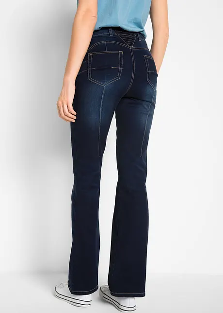 Jeans modellanti bootcut, a vita media, bonprix