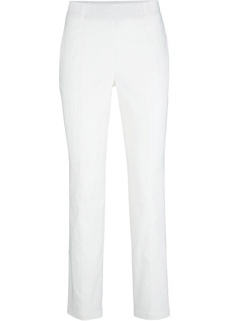 Pantaloni cropped in bengalina molto versatili, con elastico in vita -  Bianco panna