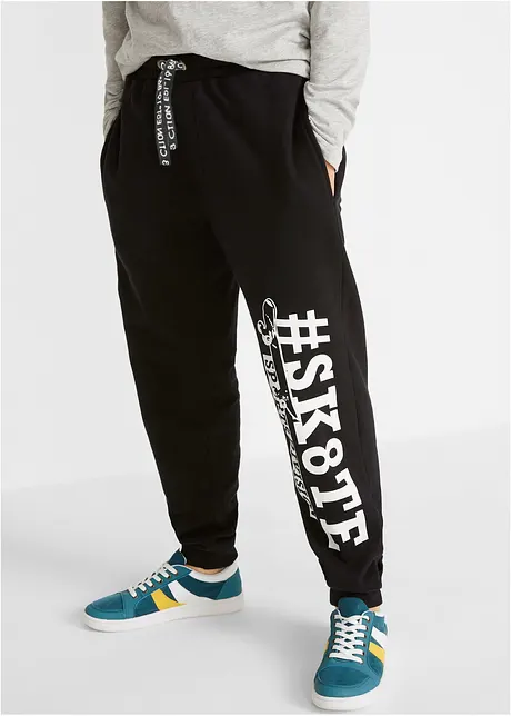 Pantaloni in felpa di cotone biologico con stampa, bpc bonprix collection