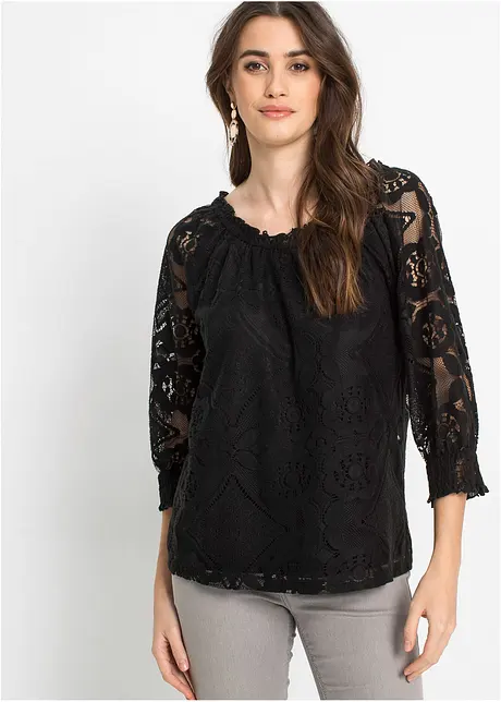 Maglia con pizzo, bonprix