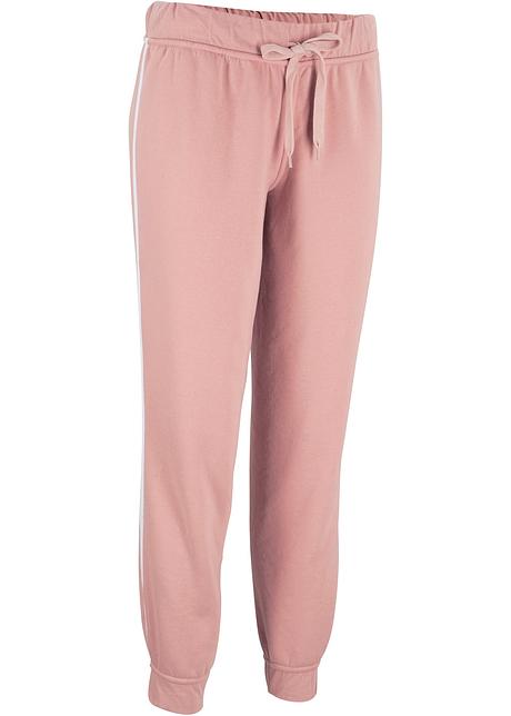 Comodi pantaloni da jogging reversibili - Bianco panna / rosa antico