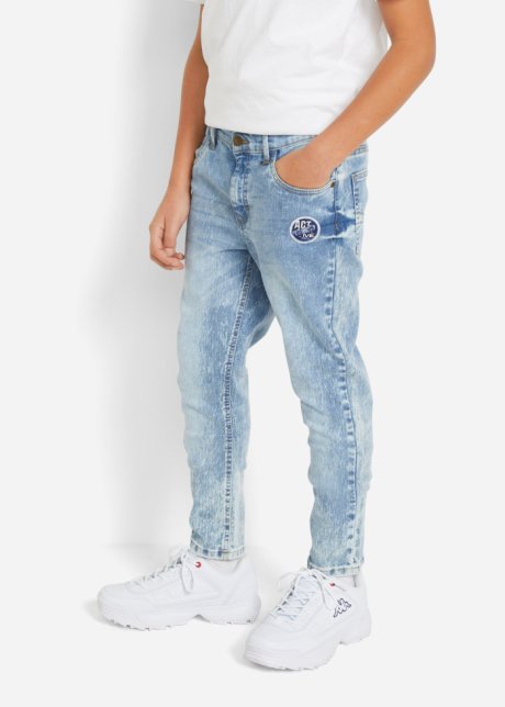 Jeans con lavaggio candeggiato effetto nuvola skinny fit Bonprix Bambina Abbigliamento Pantaloni e jeans Jeans Jeans skinny Blu 
