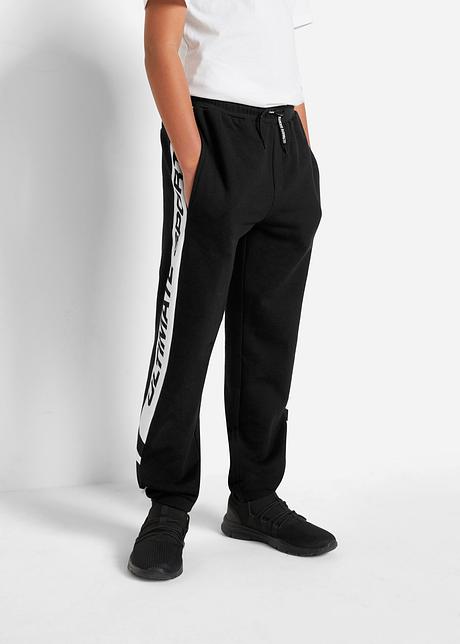 Pantaloni in felpa da bambino con righe stampate - Nero