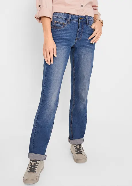 Jeans elasticizzati a gamba larga vita media, bonprix