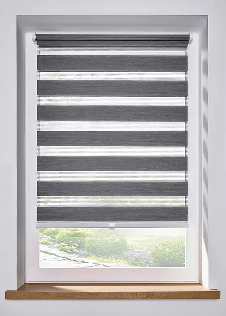 Tenda a rullo doppia effetto lino senza cordicella, bonprix