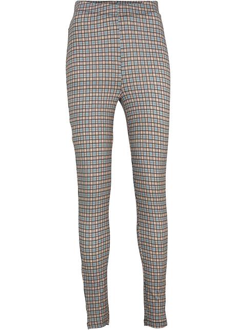 Moderni leggings di jersey a quadri con cinta comoda - Grigio chiaro /  tortora a quadri