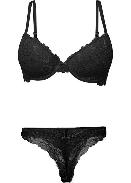 Bonprix Donna Abbigliamento Intimo Reggiseni Con ferretto Reggiseno imbottito con ferretto Nero 