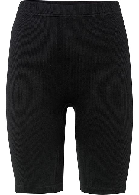 Pantaloncini elasticizzati privi di cuciture ai lati - Nero