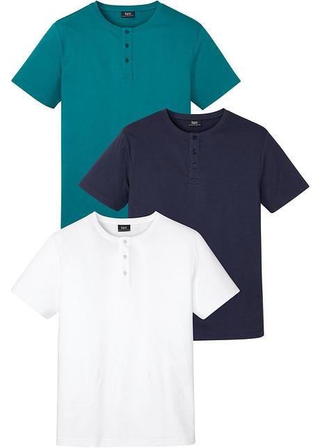 Gioria : T-shirt uomo Gioria mezza manica girocollo con bottoncini