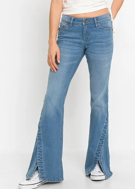 Jeans bootcut in cotone biologico, a vita bassa, RAINBOW