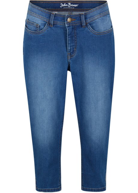 Jeans capri elasticizzati comfort con effetto modellante Blu Bonprix Donna Abbigliamento Intimo Intimo modellante 
