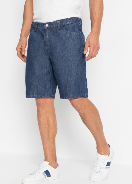 Bonprix Uomo Abbigliamento Pantaloni e jeans Shorts Pantaloncini Blu Bermuda in jeans con elastico in vita e taglio comfort regular fit 