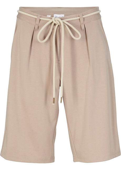 Shorts in felpa con cinta comoda - Sabbia