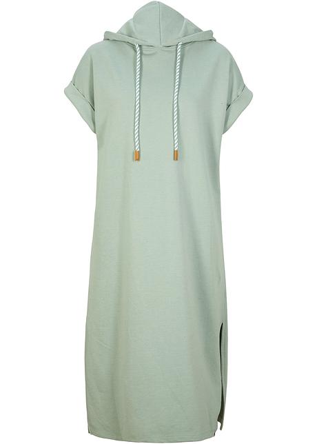 Abito in felpa casual con cappuccio - Verde pastello