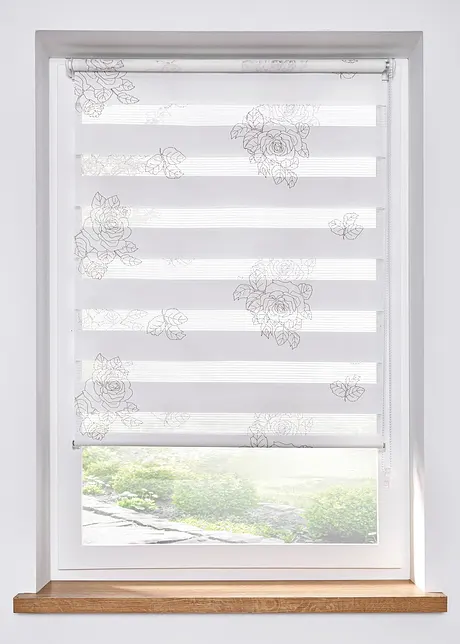 Tenda a rullo doppia con rose ricamate, bpc living bonprix collection