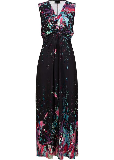 Abito moderno con fantasia estiva - Nero fantasia multicolore