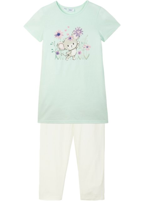 Bianco Bonprix Abbigliamento Completi Set in cotone biologico set 2 pezzi T-shirt e leggings 
