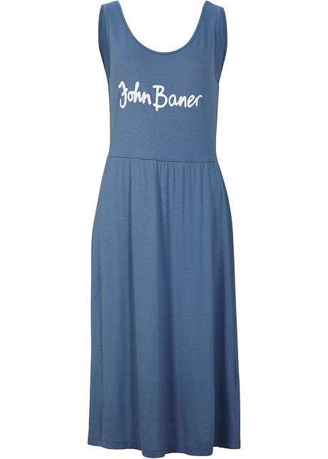 Abito midi casual con logo - Blu jeans / bianco stampato