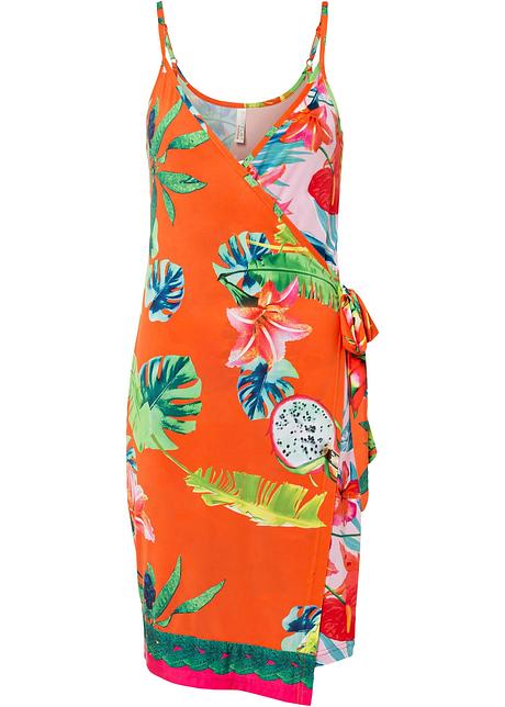 Arancione Abito con scollatura a portafoglio Bonprix Donna Abbigliamento Vestiti Vestiti scollati 