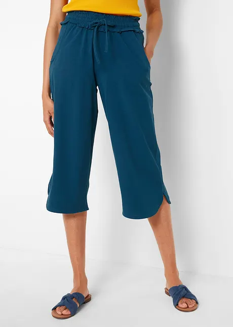 Pantaloni culotte a 3/4 in jersey con cinta comoda, bonprix