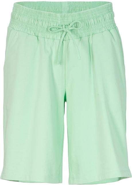 Shorts di jersey confortevoli, in cotone biologico delicato sulla pelle,  con cinta elastica trendy - Menta chiaro