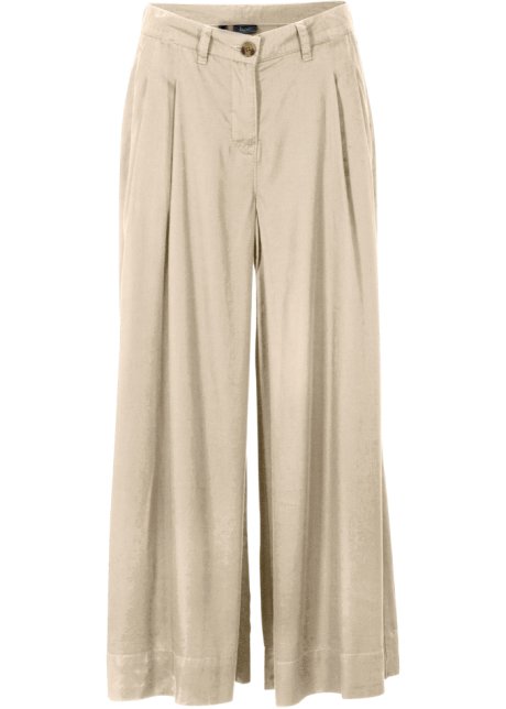 Nero Pantaloni culotte larghi in TENCEL™ Lyocell Bonprix Donna Abbigliamento Pantaloni e jeans Pantaloni Pantaloni culottes 