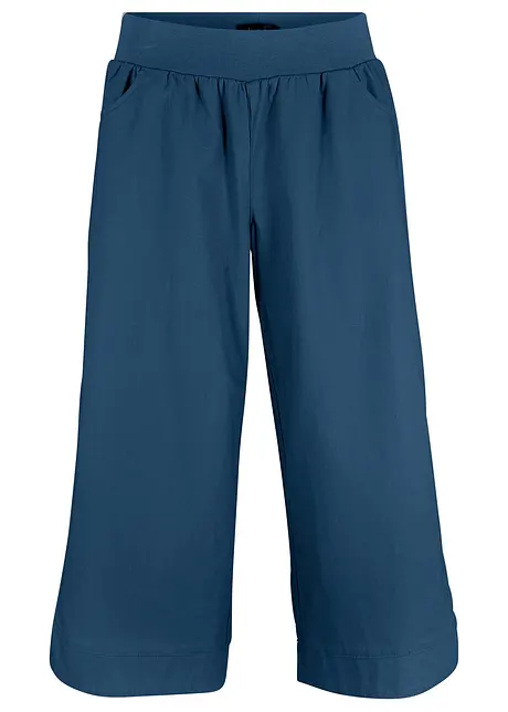 Pantaloni cropped in misto lino e cotone, bonprix