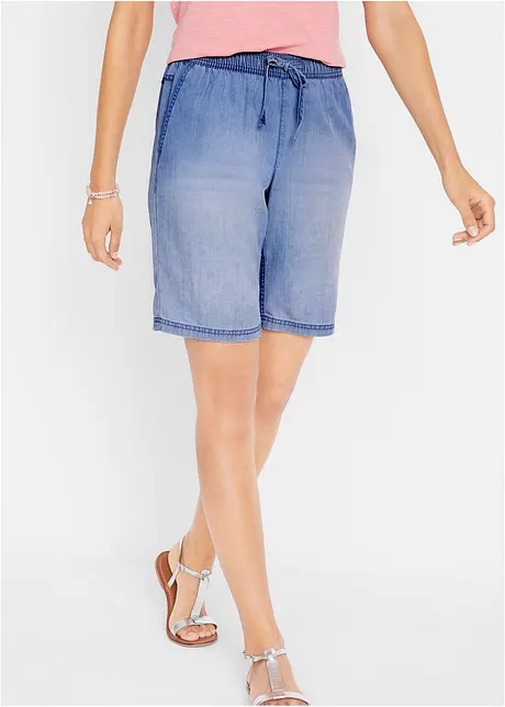 Bermuda in denim leggero con TENCEL® Lyocell e cinta comoda, bonprix