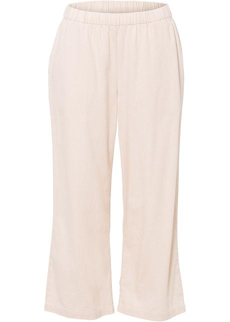 Pantaloni moderni con elastico in vita e tasche - Beige sabbia