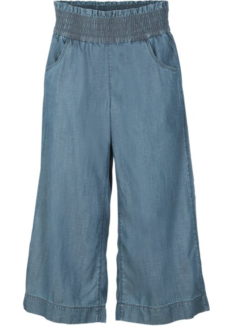 Bonprix Donna Abbigliamento Pantaloni e jeans Pantaloni Pantaloni culottes Blu Pantaloni culotte larghi con TENCEL™ Lyocell e cinta comoda 