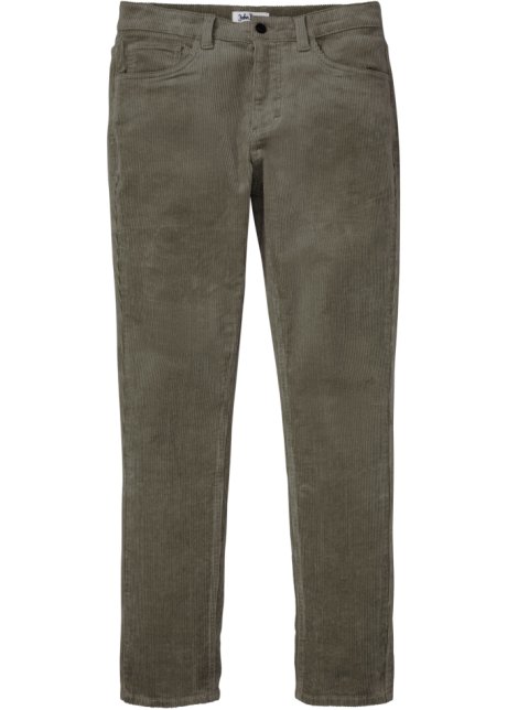 Verde Pantaloni di velluto elasticizzato con taglio comfort slim fit Bonprix Uomo Abbigliamento Pantaloni e jeans Pantaloni Pantaloni in velluto 