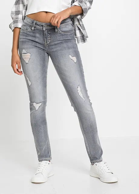 Jeans skinny con effetto distrutto, bonprix